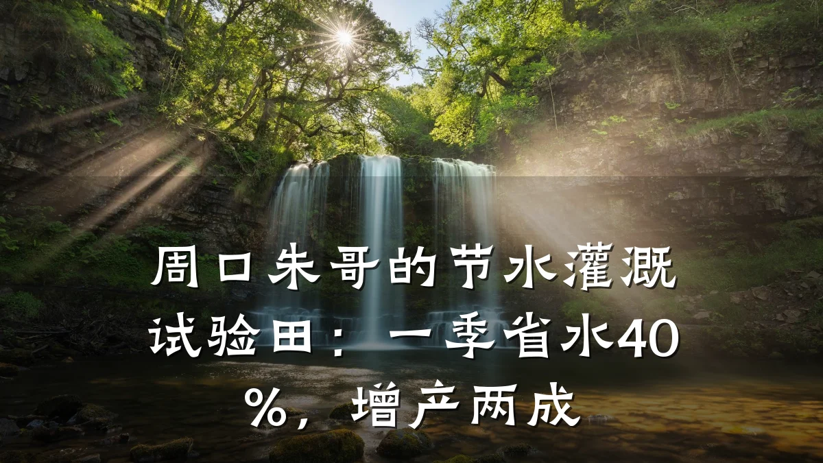 周口朱哥的节水灌溉试验田:一季省水40%,增产两成